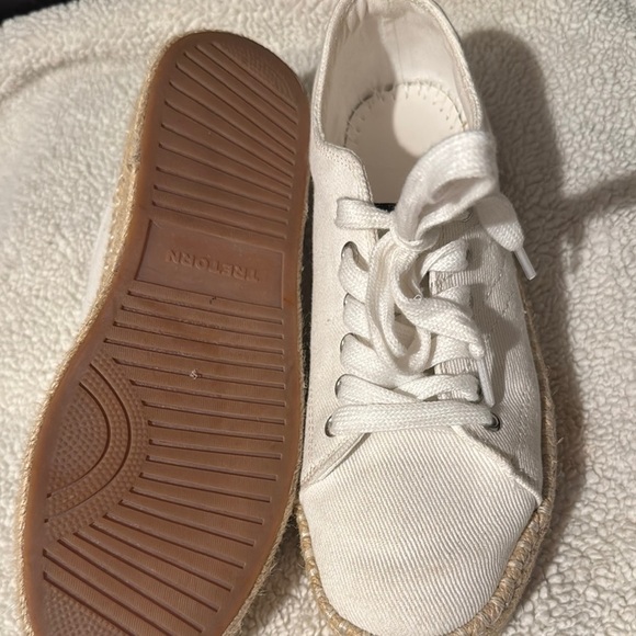 Tretorn White and Tan Espadrille Sneakers with Platform Sole - Picture 3 of 8